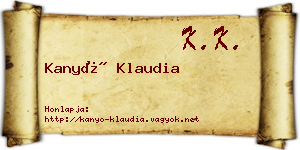 Kanyó Klaudia névjegykártya