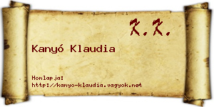 Kanyó Klaudia névjegykártya