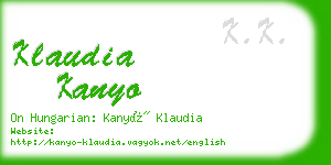 klaudia kanyo business card