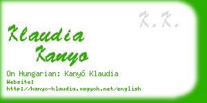 klaudia kanyo business card